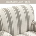 thumbnail image 4 of DREAMSIDEA Stripe Accent Chair ArmChair,Living Room Chair with Arms, Comfy Single Sofa Reading Chair Nailhead Trim for Bedroom, Gray, 4 of 7