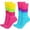 Yellow Green Pink, Pink Purple Blue, variant on JASGOOD 2 Pairs Neon Slouch Socks for Women 80s 90s Retro Scrunch Socks Soft Knee High Socks for Party,Dance