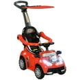 thumbnail image 2 of Qaba 3 in 1 Push Car, Sliding Car with Removable Handle, Music, Horn, Red, 2 of 9