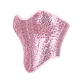 thumbnail image 3 of Xfvqtps Corsets for Women Sequin Lace up Back Straps Boned Overbust Corset Bustier Shapewear Pink, 3 of 8