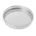 thumbnail image 1 of Bandeja de cristal para maquilje cosmético - Bandeja grande con espejo para Pta Zulema Bandeja de base de espejo, 1 of 8