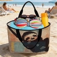 Black Brown Sloth Beach Bag for Women, Large Breathable Mesh Beach Tote ...