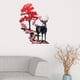 thumbnail image 3 of Arte de pared de metal con bosque, hierro, decoración rústica de pared, árbol de bosque cortado hueco, rojo, 3 of 8