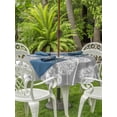 thumbnail image 2 of Outdoor Tablecloth with Umbrella Hole and Zipper, White Dandelion Round Table Cloth 60 Inch Waterproof Tablecloth, Spring Plants Flowers Vintage Gray Picnic Table Cover for Patio Camping, 2 of 7