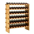 thumbnail image 1 of 36 Bottles Stackable Modular Wine Rack, 4 Tier Wooden Wine Storage Rack, Bamboo Wine Display Shelves, Wobble-Free Wine Holder Freestanding Floor Wine Bottle Rack for Bar Cellar, 1 of 6