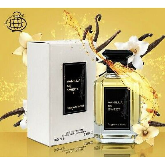 Fragrance World Vanilla So Sweet Eau de Parfum Spray for Women, 3.4 Fl Oz (100 ml)