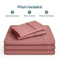 thumbnail image 3 of Bare Home Premium 1800 Collection 5-Piece Bed Sheet Set, Split King, Dusty Rose, 3 of 11