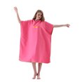 thumbnail image 4 of mmirethe Polyester Bathrobe Windproof Fast Drying Thermal Replacement Men Women Hooded Solid Color Pool Swimming Robe Towel Peach Red, 4 of 6