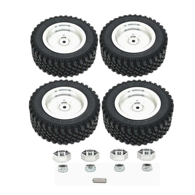 Llantas para RC,Juego de ruedas y neumáticos RC 1/12 Neumático para coche de turismo RC,Accesorios para coches RC Ruedas y neumáticos de metal mejorados,Repuestos para llantas de RC con