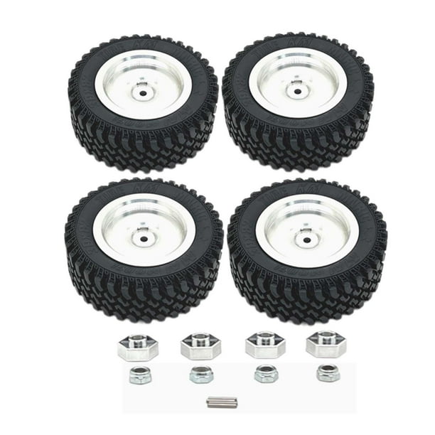 Llantas para RC,Juego de ruedas y neumáticos RC 1/12 Neumático para coche de turismo RC,Accesorios para coches RC Ruedas y neumáticos de metal mejorados,Repuestos para llantas de RC con