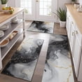 thumbnail image 2 of Black White Gold Marble Pattern Kitchen Rugs Sets Of 3,Kitchen Runner Rugs Non Skid Washable,Decorative Kitchen Floor Mats for Kitchen,Sink,Laundry,17"x30"+ 17"x47" + 17"x59", 2 of 6