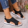 thumbnail image 2 of Kcodviy Ladies Summer Solid Color House Sandals for Women Breathable Mesh Open Toe Wedge Sandals for Women Lightweight Flat Sandals, 2 of 7
