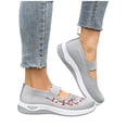 thumbnail image 4 of Orthopedic Shoes for Women Wide Width Breathable Walking Comfortable Slip on Non Slip Lightweight Arch Support Sneakers Gray 9.5, 4 of 6