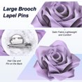 thumbnail image 2 of Broches y Pines de Rosa Uxcell para Mujeres, Clips de Flores de Tela Grande para Boda [11cm, Púrpura Claro], 2 of 7