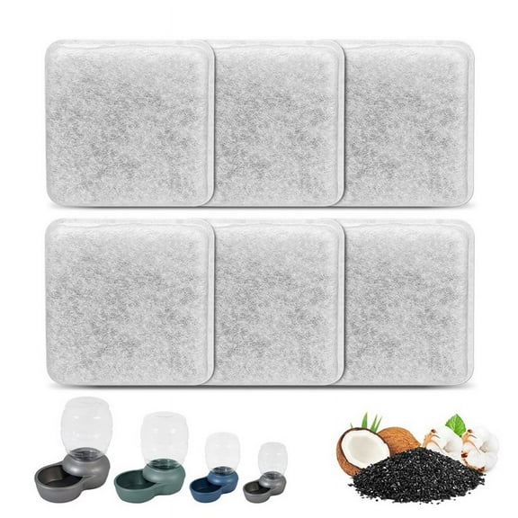 Pet Fountain Filter Replacement for 0.5/1/2.5/4 GAL Gravitys Water Cat Filters Dog Dispenser 6PCS