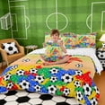 thumbnail image 5 of Erosebridal Letter B Orange Gradient Soccer Ball Print Twin Bedding Sets, Sports Monogram Bedding Comforter Set for Kids Boys and Girls, Reversible 7-Piece, 5 of 6