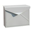 thumbnail image 2 of Hierro Horizontal Moderno Buzón de bloqueo Carta Buzón Durable Clave Periódicos Titular Seguro Buzón de Puerta principal Decoraciones blanco BLESIY Buzón de montaje en pared, 2 of 8