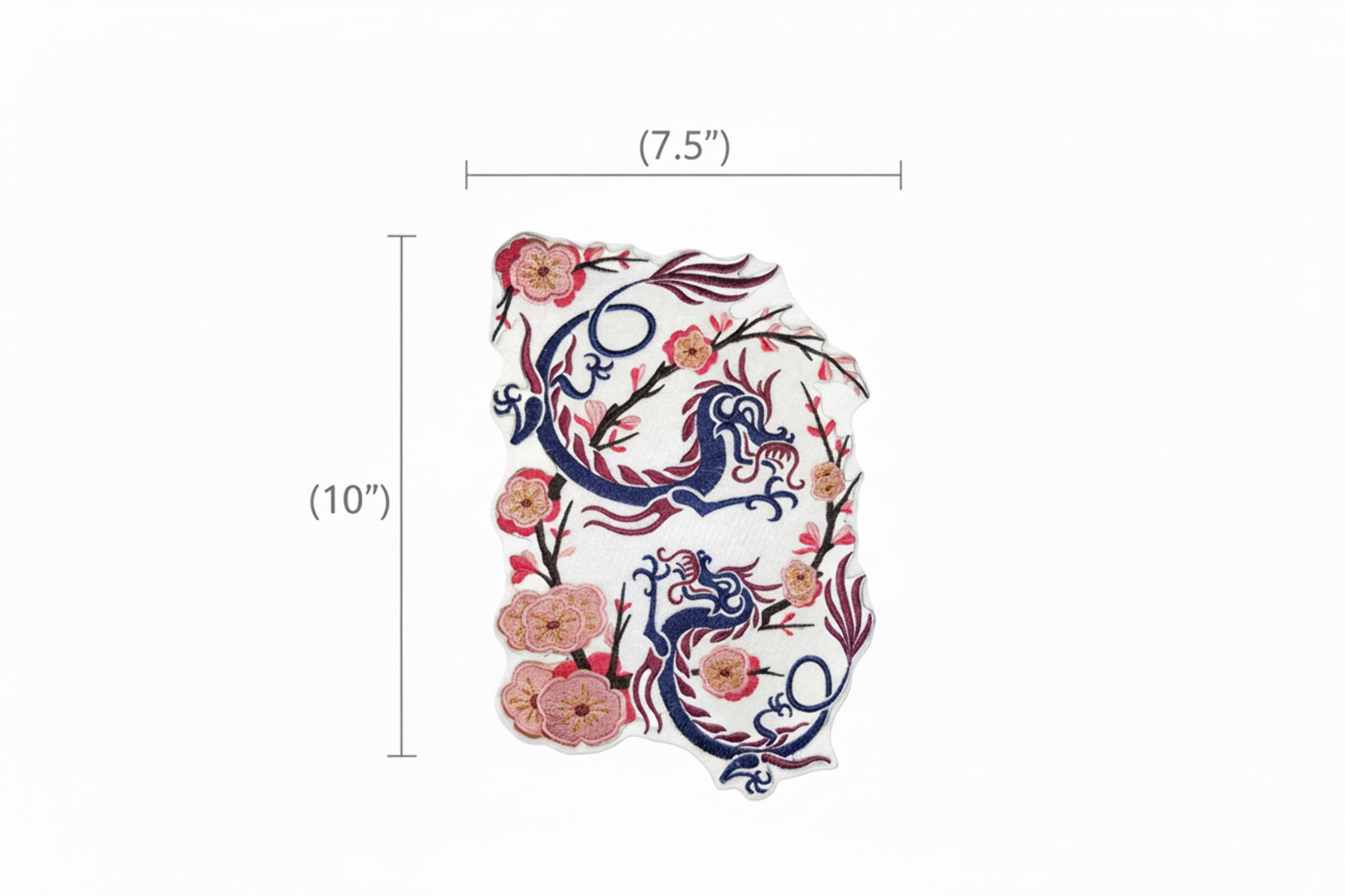 Custom Asian Dragon Embroidered Iron on/Sew Patch [10" X 7.5"]