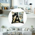 thumbnail image 5 of BANET Eiffel Tower Throw Pillow Covers Set of 2 Soft Paris Pillow Cases Cushion Covers for Living Room Bedroom Gloden Decorative Throw Pillowcases for Sofa Couch Chair 20x20in, 5 of 7