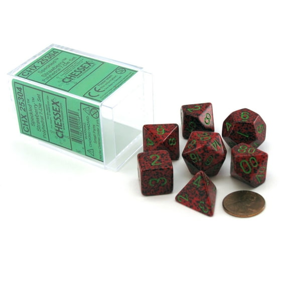 Chessex Polyhedral 7-Die Dice Set - Speckled Strawberry #25304