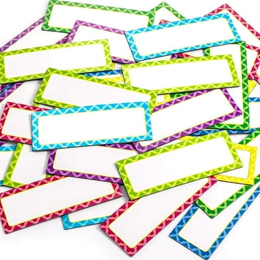 40 Pack Magnetic Dry Erase Labels Reusable Name Plates Writable Flexible Magnet Name Tags Magnetic Sticky Labels for Whiteboards Refrigerator, 10 Colors (3 x 1.2 Inch)