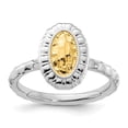 thumbnail image 2 of Auriga Fine Jewelry 925 Sterling Silver Gold-plated Oval Ring for Women Size 6, 2 of 6