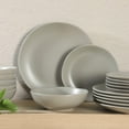 thumbnail image 3 of Gibson Home Bethel 18 Piece Plates and Bowls Ceramic Stoneware Organic Shape Dinnerware Set (Service for 6) - Matte Grey, 3 of 5