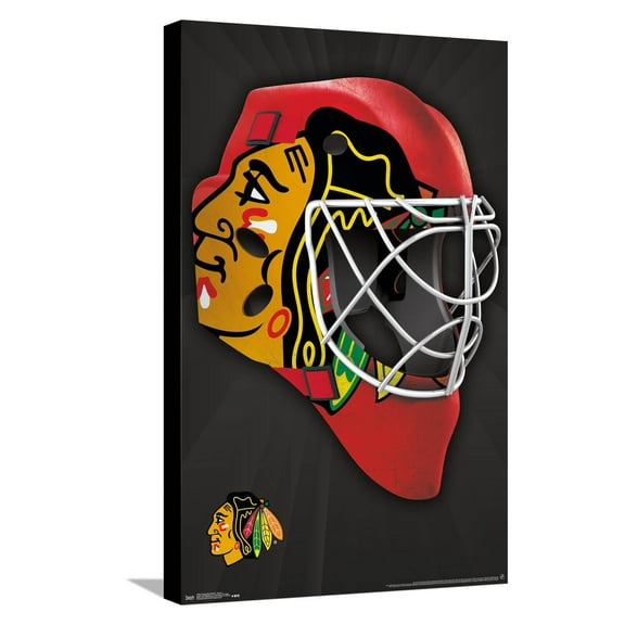 NHL Chicago Blackhawks - Mask 16 Canvas Wall Poster, 14.725" x 22.375"