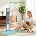 thumbnail image 3 of Atilioo Tower Fan with Remote, 35" Bladeless Standing Floor Fan with 5 Speeds, 64° Oscillation,12H Timer, Quiet Operation & Sleep Mode, Silver, 3 of 9