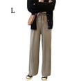 thumbnail image 4 of Qarigey Pantalones Mujer Pantalón Largo Pierna Ancha Pantalón Casual Mujer Cintura Alta Prendas para la parte inferior del cuerpo Albaricoque L, 4 of 7