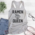 thumbnail image 2 of Ramen Queen Tank Top, Ladies Racerback Tank Top, Ramen Tank, Silver Gray, Small, 2 of 3