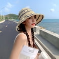 thumbnail image 2 of Sombrero de paja para mujer, sombrero de pescador tejido, sombrero de playa, gorra plegable, gorras de verano, 2 of 6