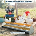 thumbnail image 4 of 45" Chicken Feeding Trough, Galvanized Steel Chicken Feeder with Crossbar & Drainage Holes, Large Capacity Poultry Feeder Trough for Chicks, Duck, Goose, Turkey, 4 of 7