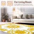 thumbnail image 2 of ODIKA 8'x10' Machine Washable Non-Slip Area Rug, Sunburst Medallion Interlocking Floral Motif Contemporary Design High Traffic Rug with Pad, Gold, 441543, 2 of 8