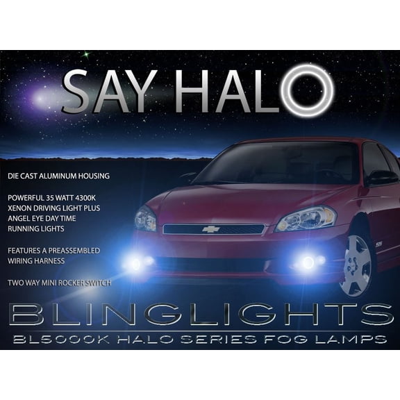 For 2006 2007 Chevrolet Monte Carlo Halo Angel Eye Fog Lamps Lights Kit