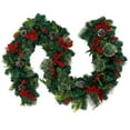 thumbnail image 2 of Christmas Wreath and Garland Set Artificial Greenery for Front Door and Fireplace, Indoor Outdoor Xmas Decor Pre-Decorated with Rattan, Ball Ornaments and Rich Accents, 2 of 9