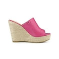 thumbnail image 3 of BLISSFUL STEP Women's Shoes Wedge Heel Open Toe Espadrille Platform Mules Hot Pink 10, 3 of 8
