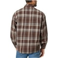thumbnail image 5 of RongHuan Mens Big and Tall Plaid Shirts Lightweight Long Sleeve Button Down Flannel Shirt Casual Regular Fit Shirt Jacket, 5 of 5