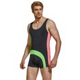 thumbnail image 6 of Odeerbi Athletic Swimsuits for Men Outdoor Sports Leisure Erogenous Elastic One Piece Color Matching Quick Drying Swimsuit Black, 6 of 7