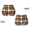 thumbnail image 5 of Haiem Orange Plaid No Front Seam Biker Shorts for Women Yoga Workout Gym Bike Shorts with Tummy Control Moisture-Wicking-Medium, 5 of 9