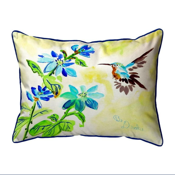 Betsy Drake HJ1009 16 x 20 in. Aqua Hummingbird Large Indoor & Outdoor Pillow