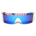 thumbnail image 2 of Men USA Patriotic Sport Wrap Around Sunglasses One Piece Lens Robot UV400 Sport Mirror Volleyball, 2 of 2