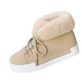 thumbnail image 2 of Willtoo Winter Women's Snow Boots Short Barrel,Plus Size, Fleece Lined Thickened Boots for Cold Weather Beige, 2 of 6
