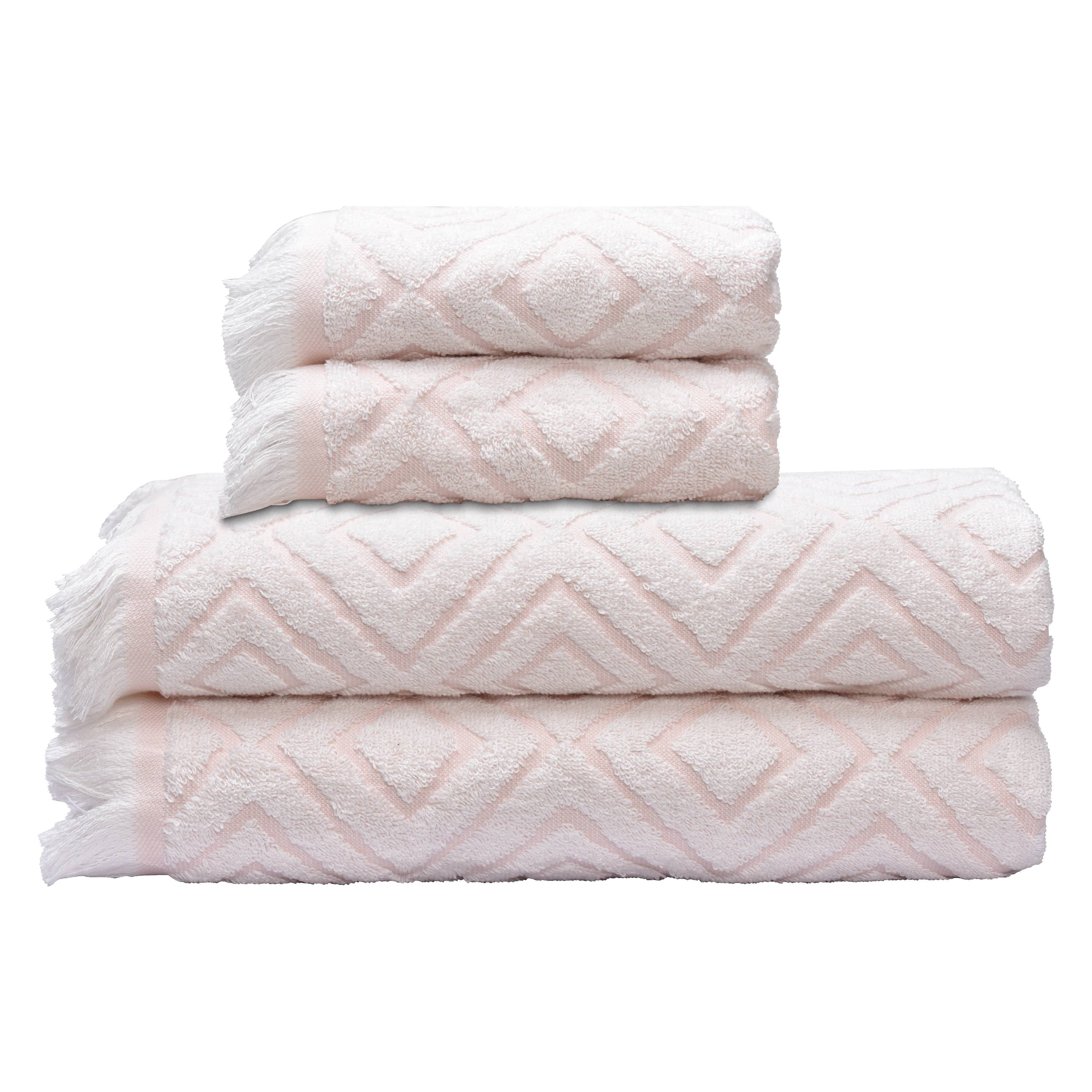Better Homes & Gardens Diamond Pathway 4 Piece Bath Towel Set (2 Bath
