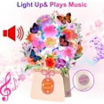 thumbnail image 2 of Birthday Cards, Light and Music Happy Birthday Card, Lily and Butterflies, 10 Inch Life Sized Forever Flower Bouquet 3D Pop Up Birthday Gift Card for Women Wife Mom Daughter Sister, 2 of 3
