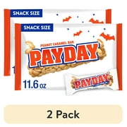 (2 pack) Payday Peanut Caramel Snack Size Halloween Candy, Bag 11.6 oz