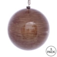 thumbnail image 3 of Vickerman 6" Brown Wood Grain Ball Ornament, 3 per Bag, 3 of 3