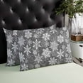 thumbnail image 4 of Grey Snowflake Christmas Throw Pillow Cover 20 x 36 Inch Decorative Pillow Cover Xmas Winter Abstract Art Lumbar Pillowcase Seasonal Rectangle Cushion Case for Couch Sofa Bed Living Room, 4 of 7