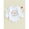 thumbnail image 2 of Wassery Baby Girls Christmas Romper Clothes Infant Girls Long Sleeve Crewneck Santa Claus Print Bodysuits 3M 6M 12M 18M Newborn Girls Fall Casual, 2 of 8