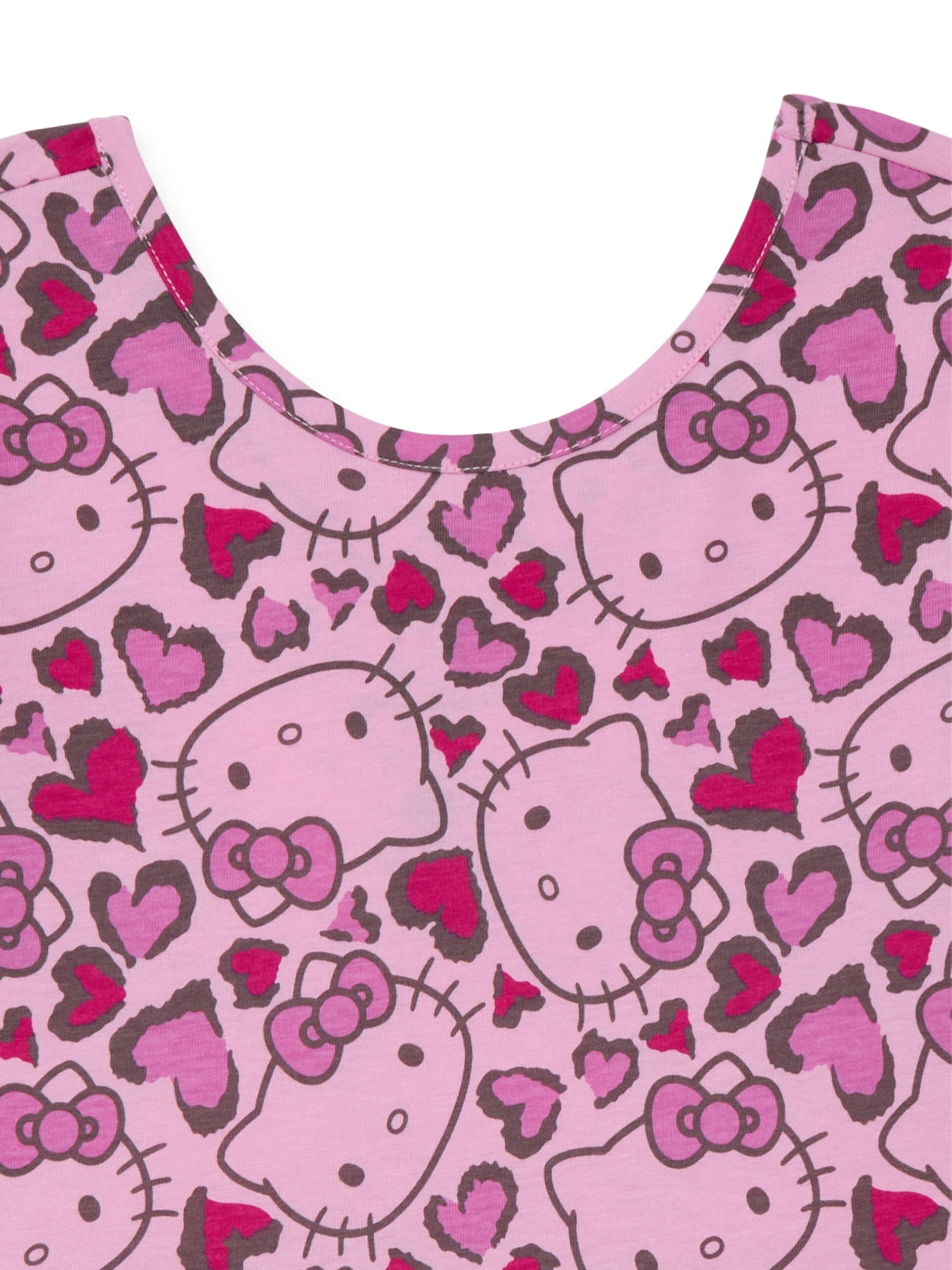 Hello Kitty Girls Allover Print Dress with Short Sleeves, Sizes 4-12